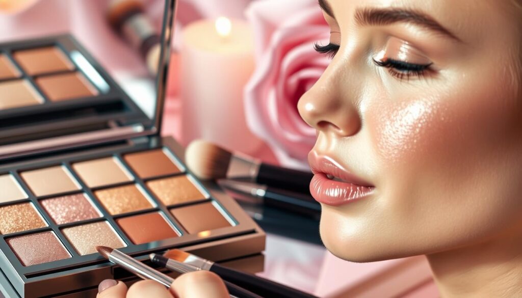 Highlighter-Make-up Anwendung