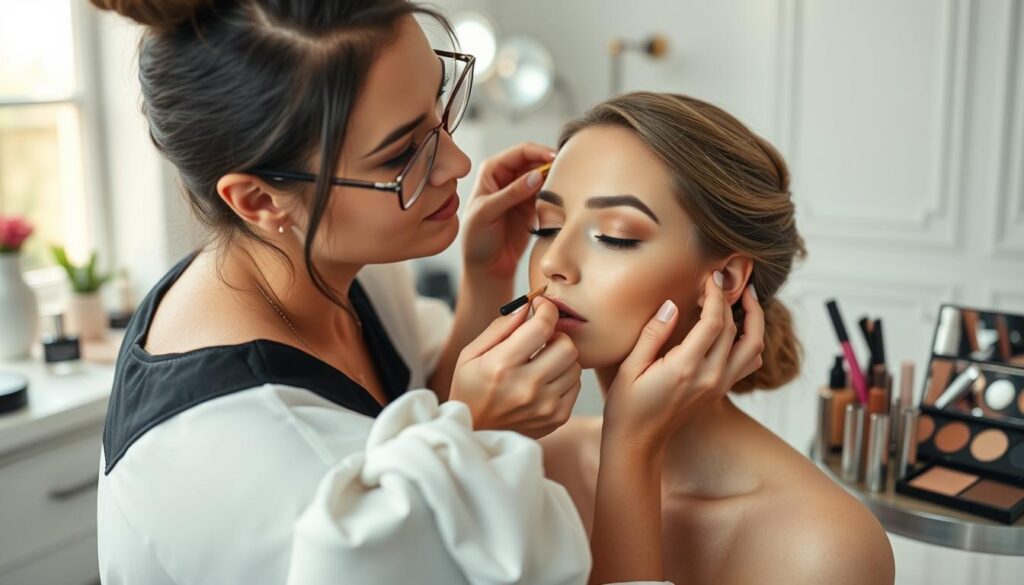 Professionelles Make-up Anwendung