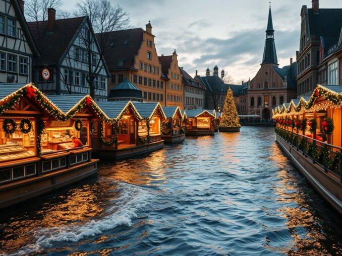 Schwimmender Weihnachtsmarkt in Vilshofen