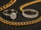 Diamantringe und Goldketten