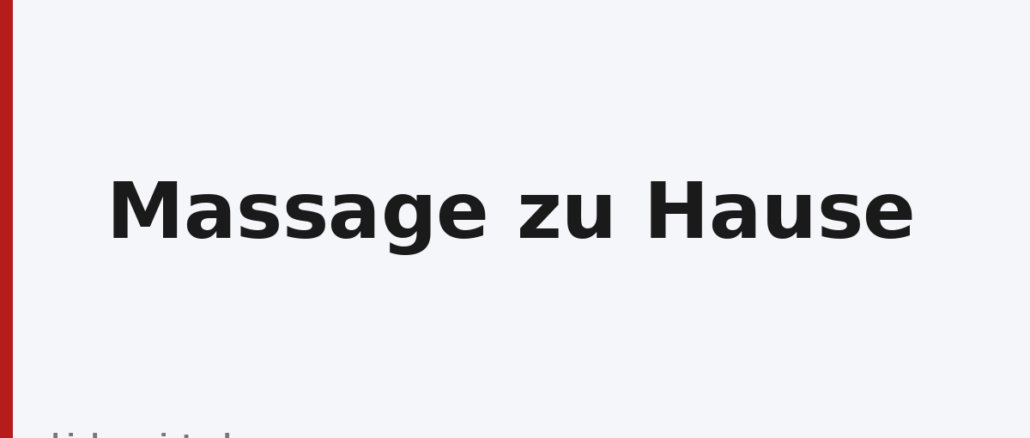 Massage zu Hause