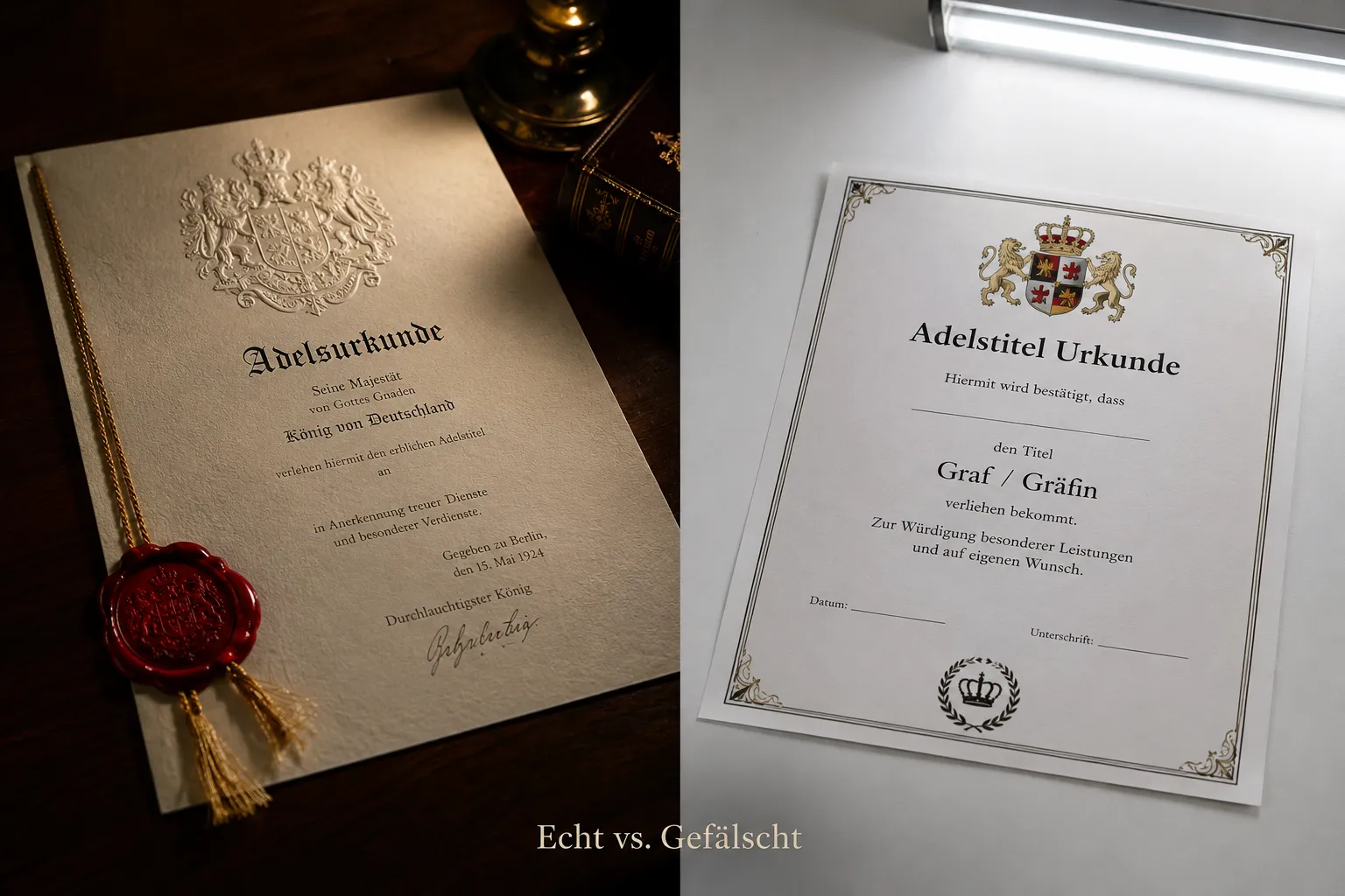 Was ist der Unterschied zwischen einem echten und einem gefälschten Adelstitel?