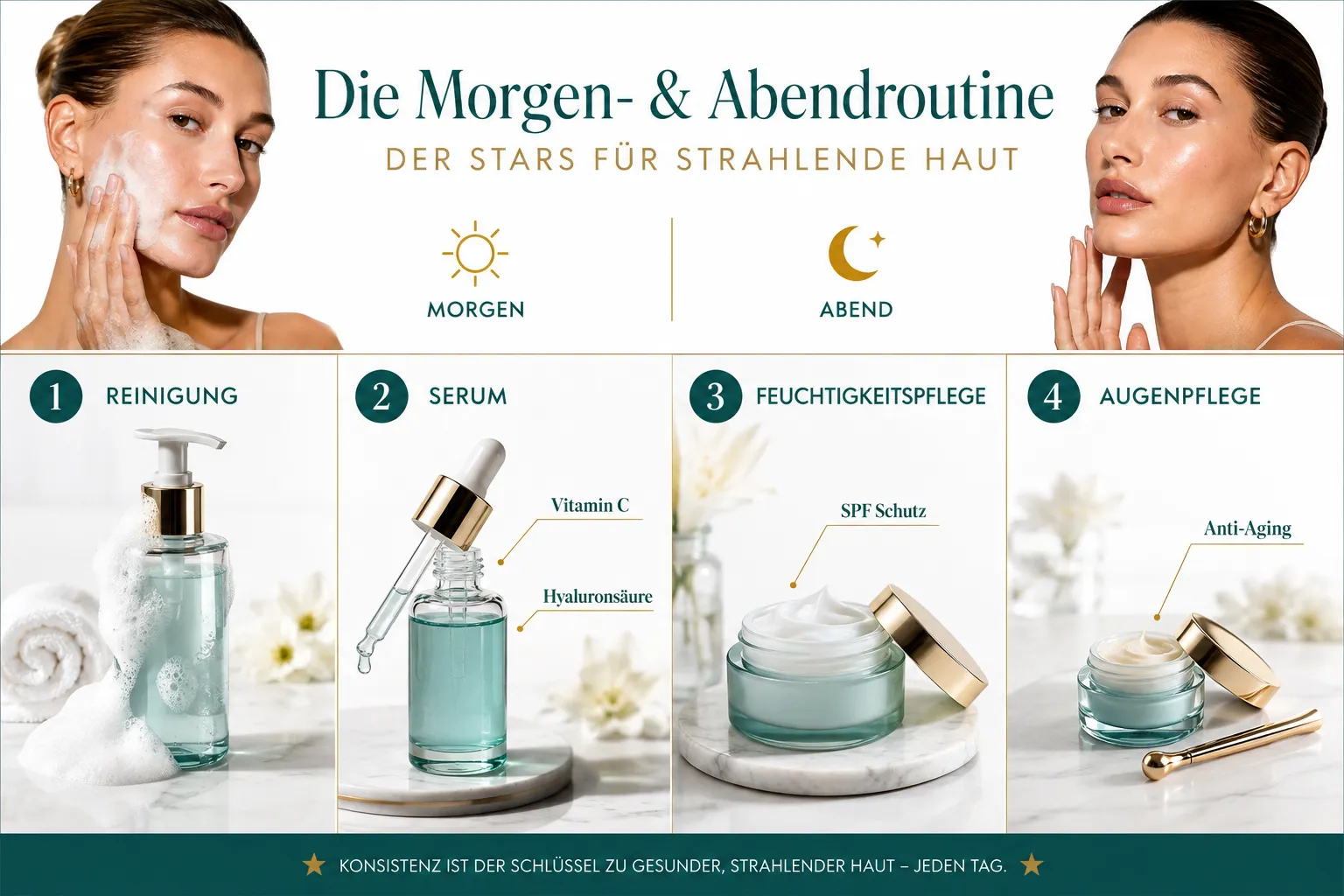 Die Hautpflege-Routine von Heidi Klum: Morgen- und Abendschritte