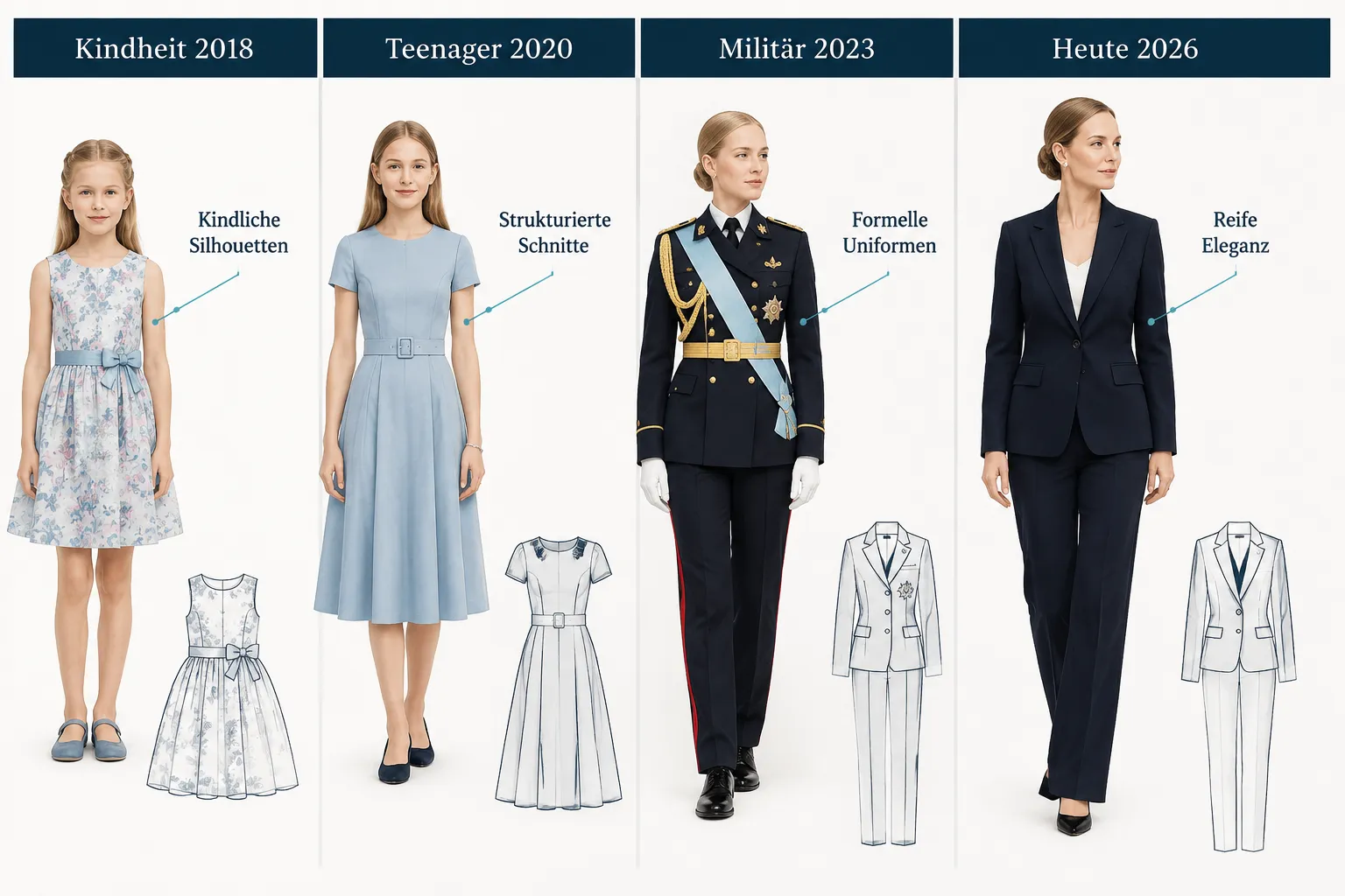 Prinzessin Leonors Stilentwicklung im Laufe der Jahre