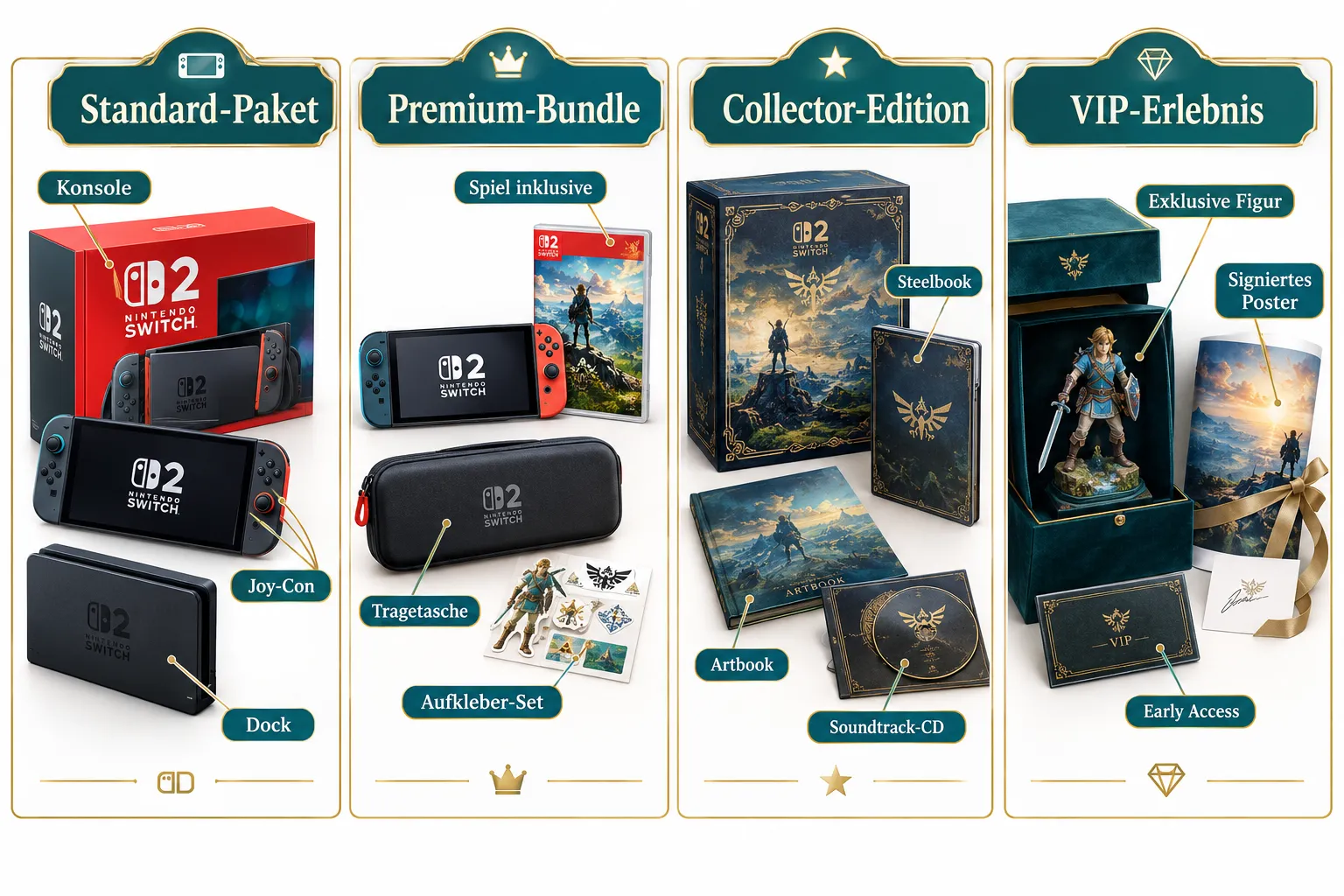 Wo kann man exklusive Zelda Switch 2 VIP Editions vorbestellen?